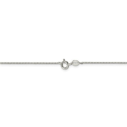 Sterling Silver 0.9mm Box Chain Necklace 18-Inch Length + 2-Inch Extension