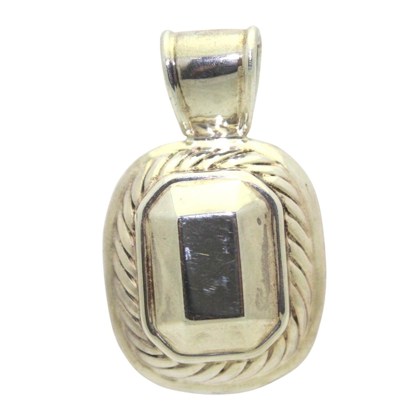 Solid .925 Sterling Silver Pendant Rope Texture 12.7g