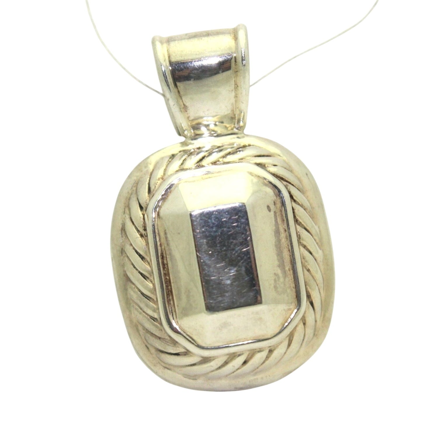 Solid .925 Sterling Silver Pendant Rope Texture 12.7g