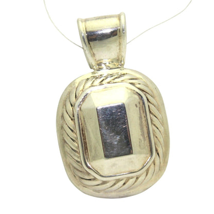 Solid .925 Sterling Silver Pendant Rope Texture 12.7g