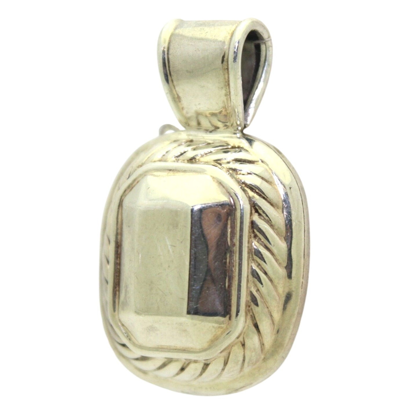 Solid .925 Sterling Silver Pendant Rope Texture 12.7g