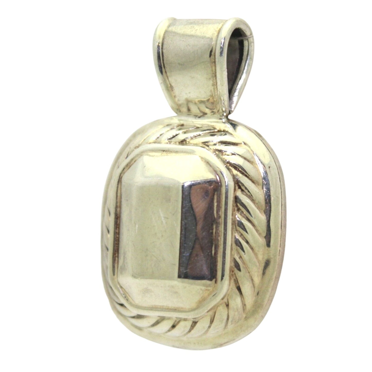 Solid .925 Sterling Silver Pendant Rope Texture 12.7g