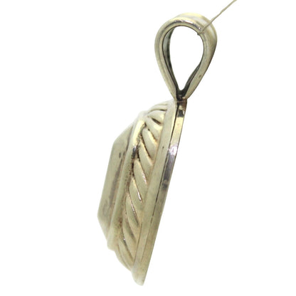 Solid .925 Sterling Silver Pendant Rope Texture 12.7g