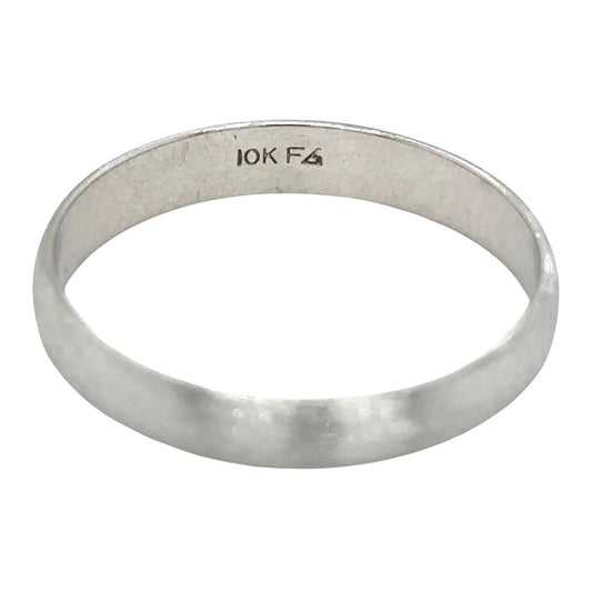 10K White Gold Brushed Band Ring 3.9mm 2.4g Size 10.5