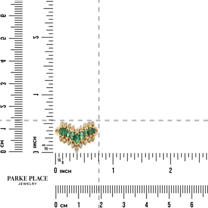 Emerald & 1/10ctw Diamond 14k Yellow Gold 3.6g Ring Size 6.25