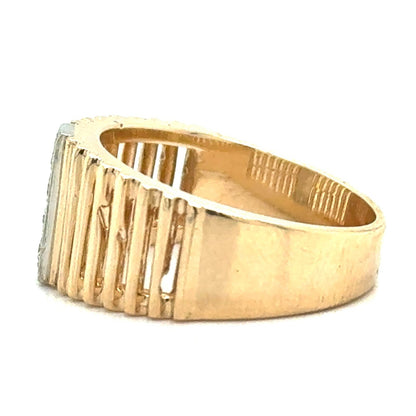 1/20 ctw Diamond 4 Stone 14k Yellow Gold Ring 5.4g Size 6.5 (SI2-I1,G-I)
