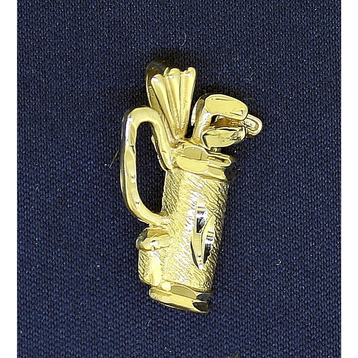 Golf Bag Pendant 14k Yellow Gold 1.7g