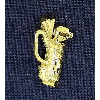 Golf Bag Pendant 14k Yellow Gold 1.7g