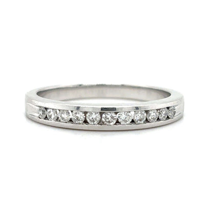 1/10ctw Diamond 14k White Gold Size 6.75 Band 2.5g