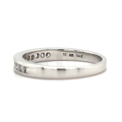1/10ctw Diamond 14k White Gold Size 6.75 Band 2.5g