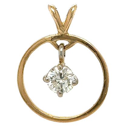 14k Yellow Gold .47ct Diamond Pendant 1.4g