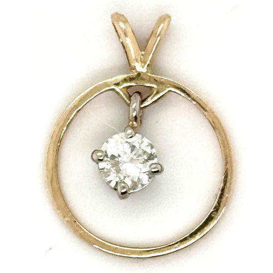 14k Yellow Gold .47ct Diamond Pendant 1.4g