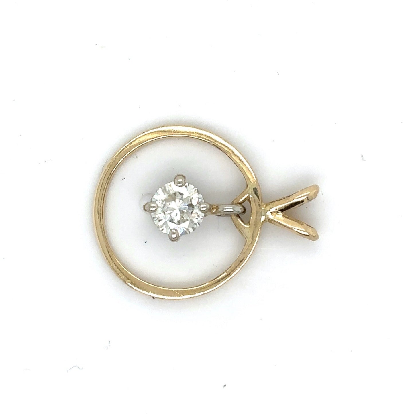 14k Yellow Gold .47ct Diamond Pendant 1.4g