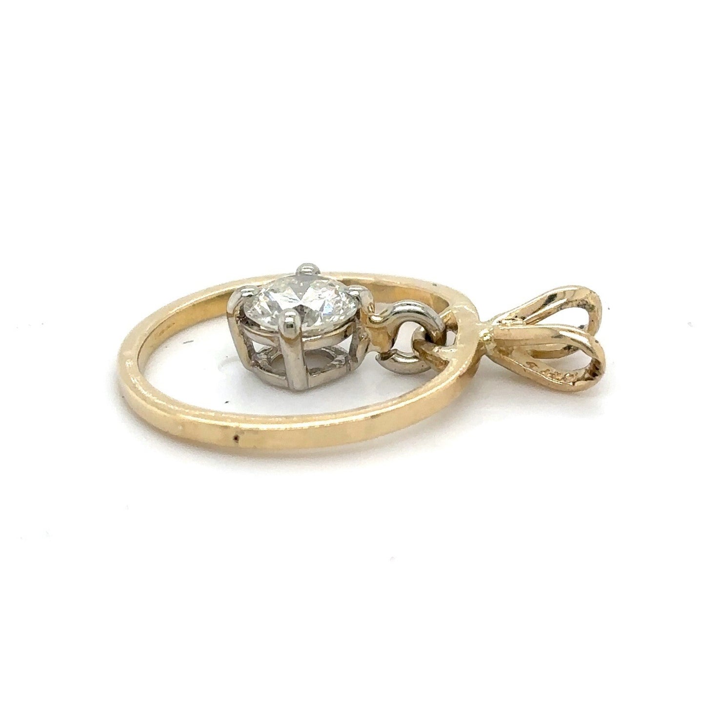 14k Yellow Gold .47ct Diamond Pendant 1.4g