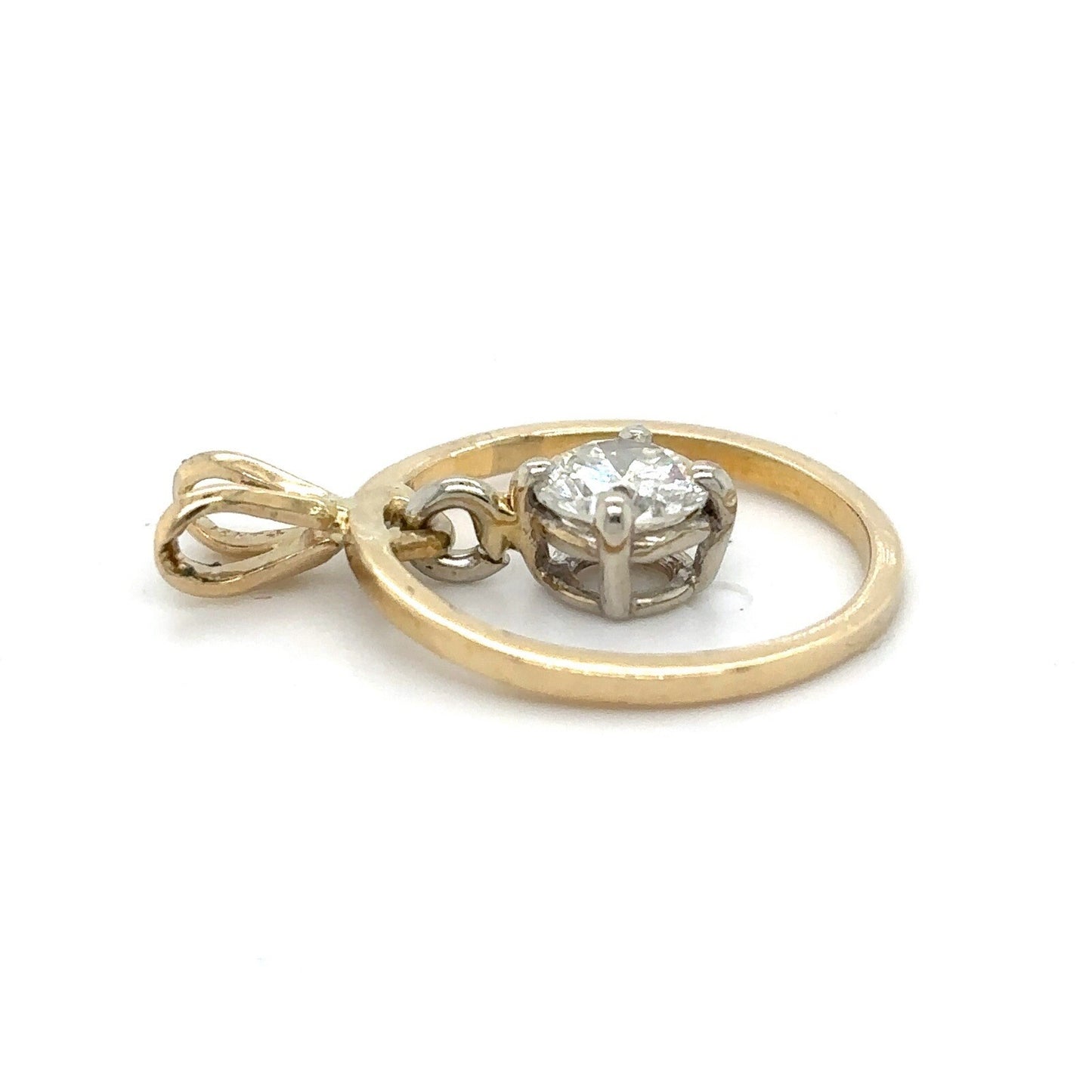 14k Yellow Gold .47ct Diamond Pendant 1.4g
