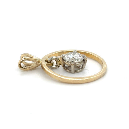 14k Yellow Gold .47ct Diamond Pendant 1.4g
