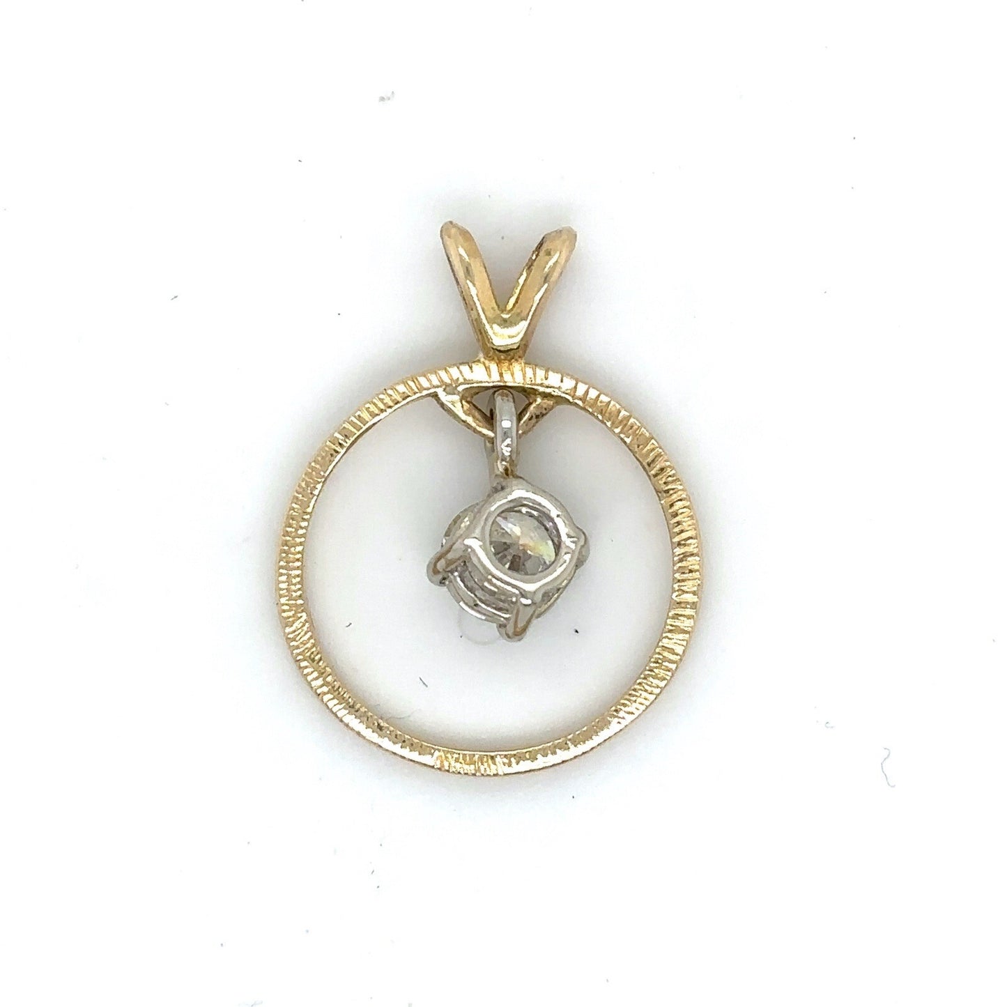 14k Yellow Gold .47ct Diamond Pendant 1.4g