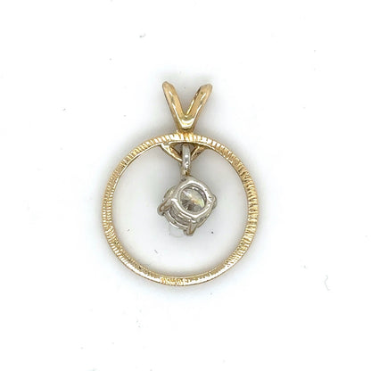14k Yellow Gold .47ct Diamond Pendant 1.4g