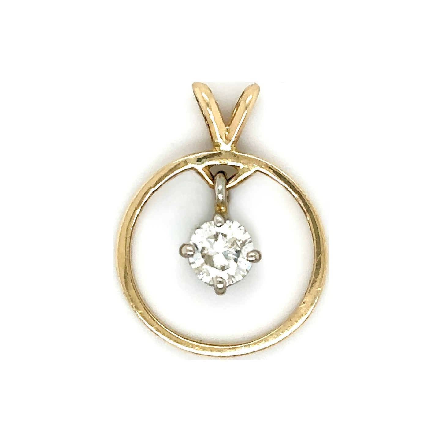 14k Yellow Gold .47ct Diamond Pendant 1.4g