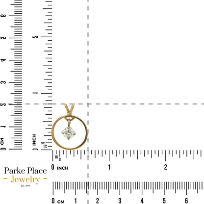 14k Yellow Gold .47ct Diamond Pendant 1.4g