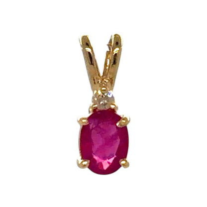 Ruby & Diamond 10k Yellow Gold Pendant 0.4g