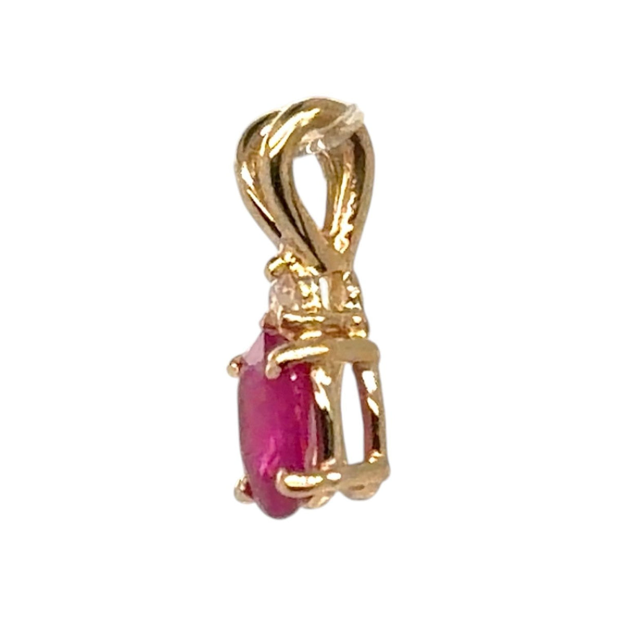 Ruby & Diamond 10k Yellow Gold Pendant 0.4g