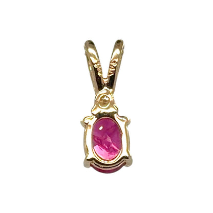 Ruby & Diamond 10k Yellow Gold Pendant 0.4g