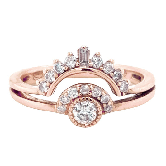 1/3ctw Diamond 10k Rose Gold 3.4g Emmy London Ring Size 6.75