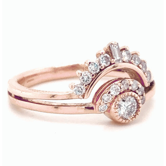 1/3ctw Diamond 10k Rose Gold 3.4g Emmy London Ring Size 6.75