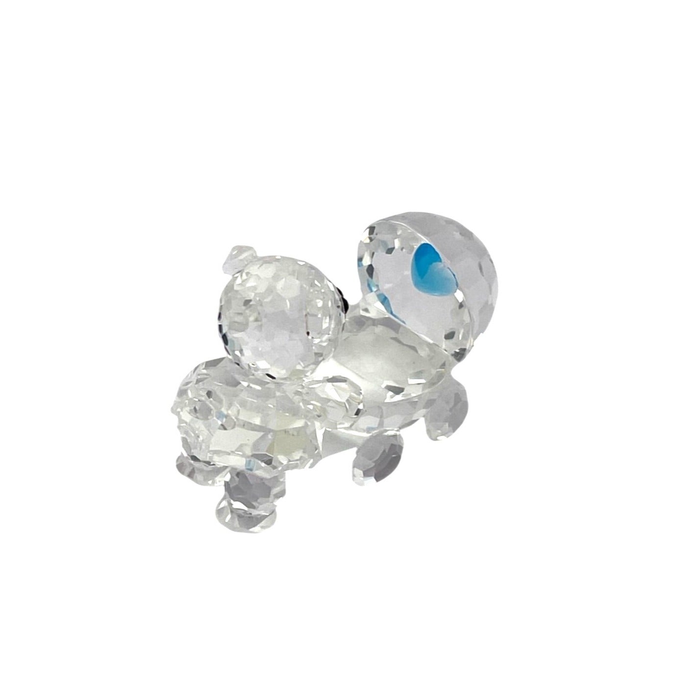 Preciosa Crystal Bear With Baby Carriage Figurine Faceted Crystal