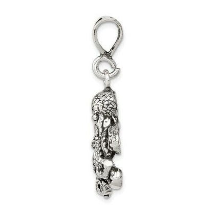 Sterling Silver Antiqued Octopus Charm 26mm X 23mm