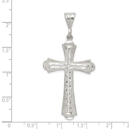 Sterling Silver 925 Diamond-Cut Cross Pendant