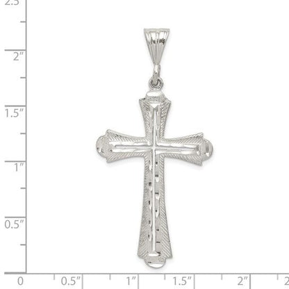Sterling Silver 925 Diamond-Cut Cross Pendant
