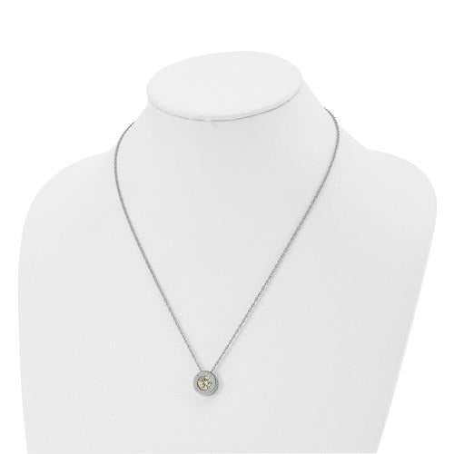August Green Birthstone  Pendant 20 inch Loose Rope Chain Stainless Steel