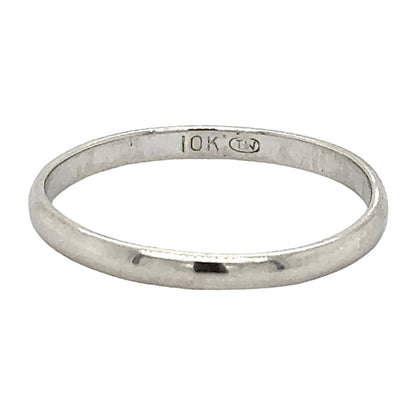 2.1mm 10k White Gold Wedding Band 1.3g Size 8
