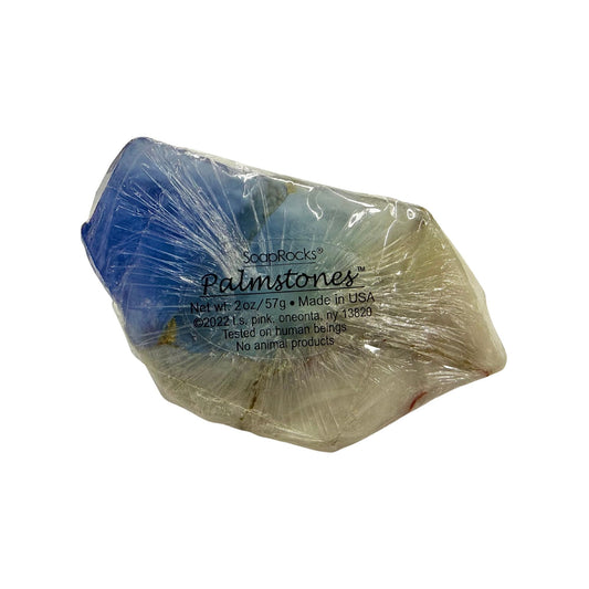 SoapRocks Palmstones  Soap Bar 2oz Handcrafted Vegan Blue/White