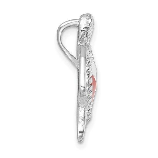 Sterling Silver Enameled Polished Dive Flag Turtle Chain Slide Pendant