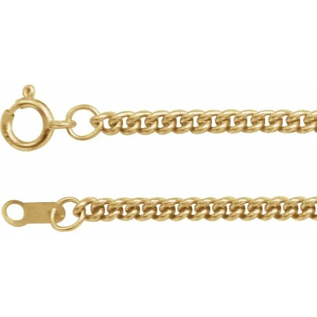 14K Yellow Gold-Filled 2.25 Mm Curb Chain 18" With Spring Ring Clasp