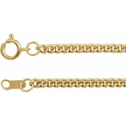 14K Yellow Gold-Filled 2.25 Mm Curb Chain 18" With Spring Ring Clasp