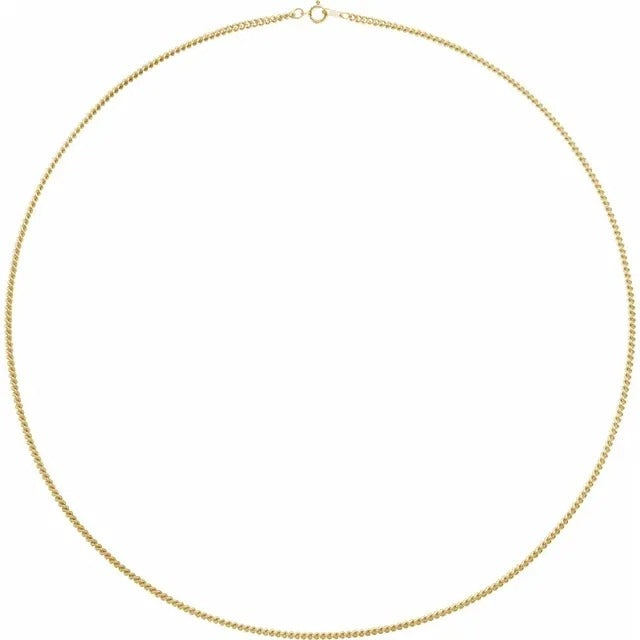 14K Yellow Gold-Filled 2.25 Mm Curb Chain 18" With Spring Ring Clasp