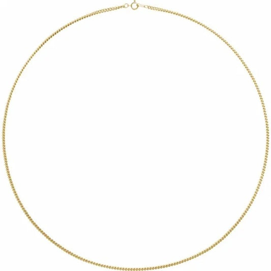 14K Yellow Gold-Filled 2.25 Mm Curb Chain 18" With Spring Ring Clasp