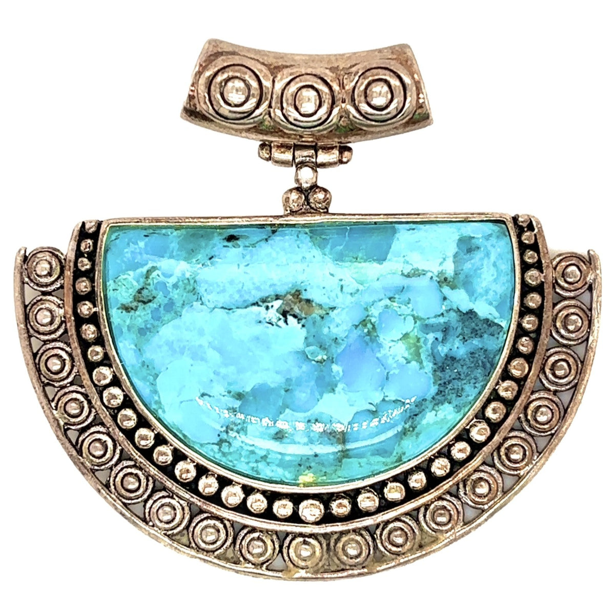 Vintage Sterling Silver Turquoise Pendant 925