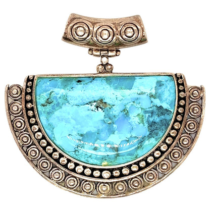 Vintage Sterling Silver Turquoise Pendant 925