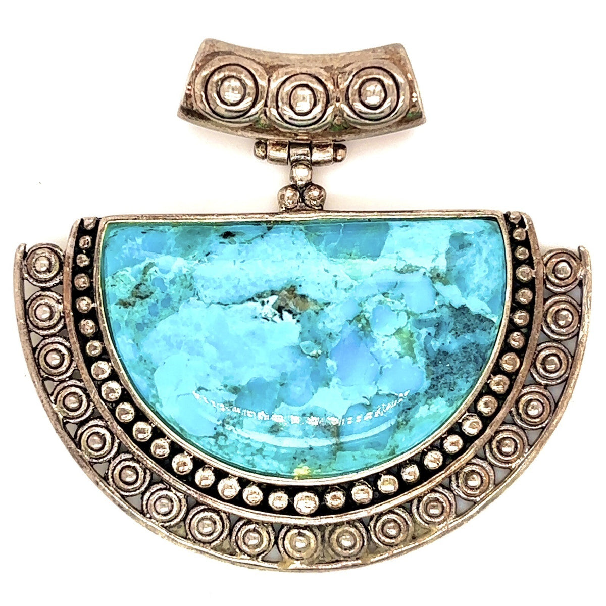 Vintage Sterling Silver Turquoise Pendant 925