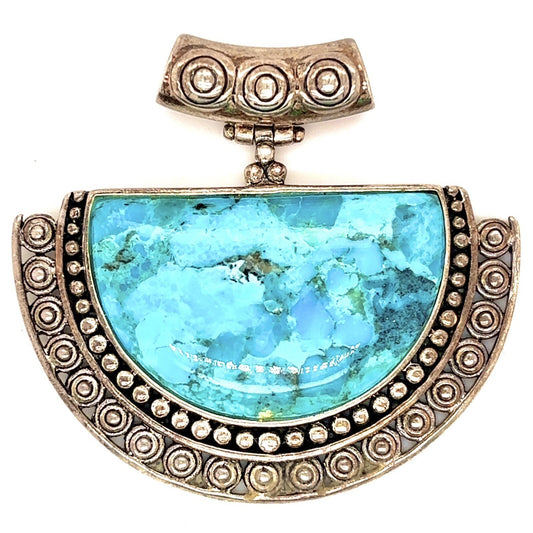 Vintage Sterling Silver Turquoise Pendant 925