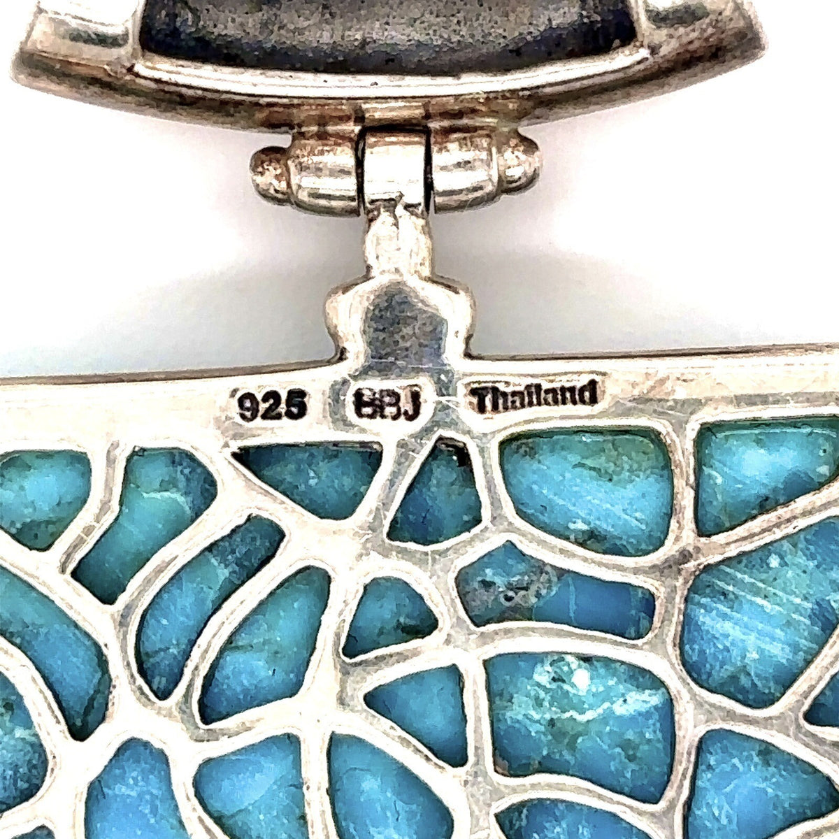 Vintage Sterling Silver Turquoise Pendant 925