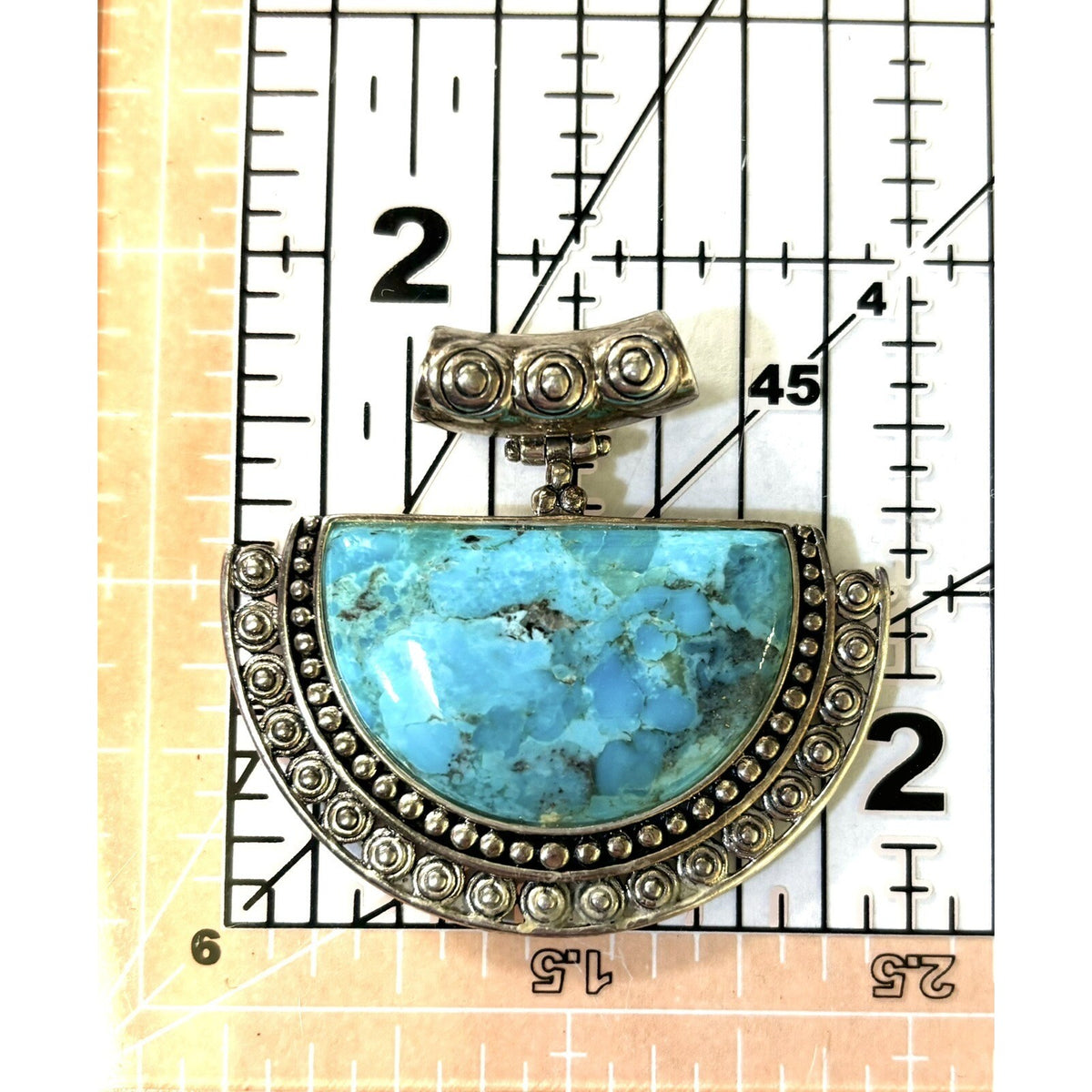 Vintage Sterling Silver Turquoise Pendant 925