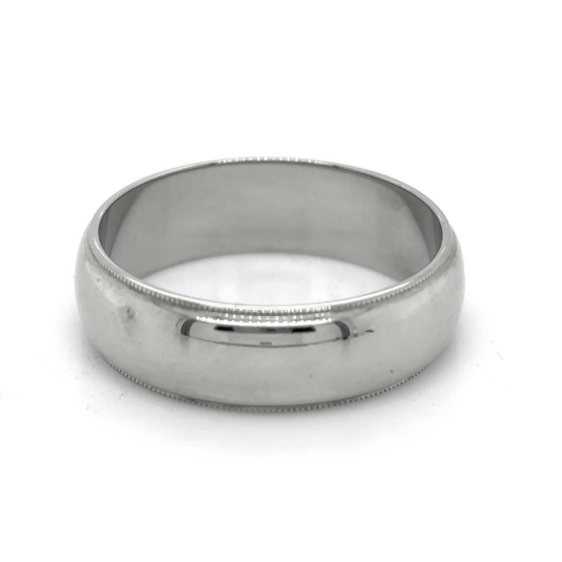 6.7mm Wedding Band Ring 14k White Gold 7.0g Size 10.5