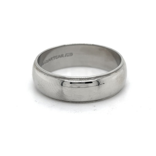 6.7mm Wedding Band Ring 14k White Gold 7.0g Size 10.5