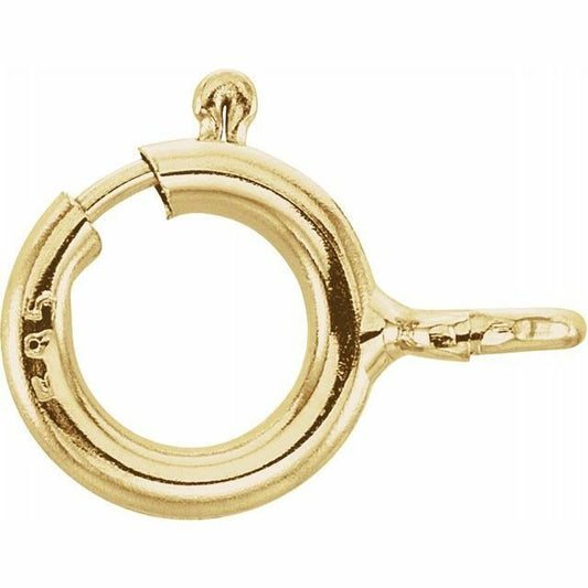 14K Yellow Gold 5 mm Seamless Spring Ring Clasp with Open Ring